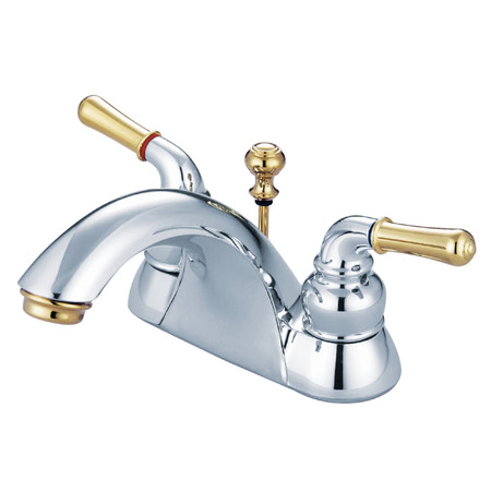 KINGSTON BRASS Naples, 4" Centerset Bathroom Faucet, Chrome/Polished Brass KB2624B